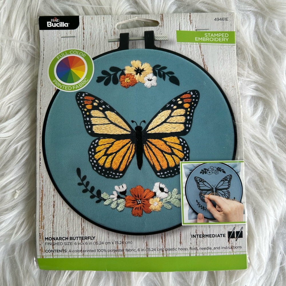 Butterfly Stamped Embroidery